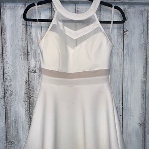 White dress with mesh cut outs